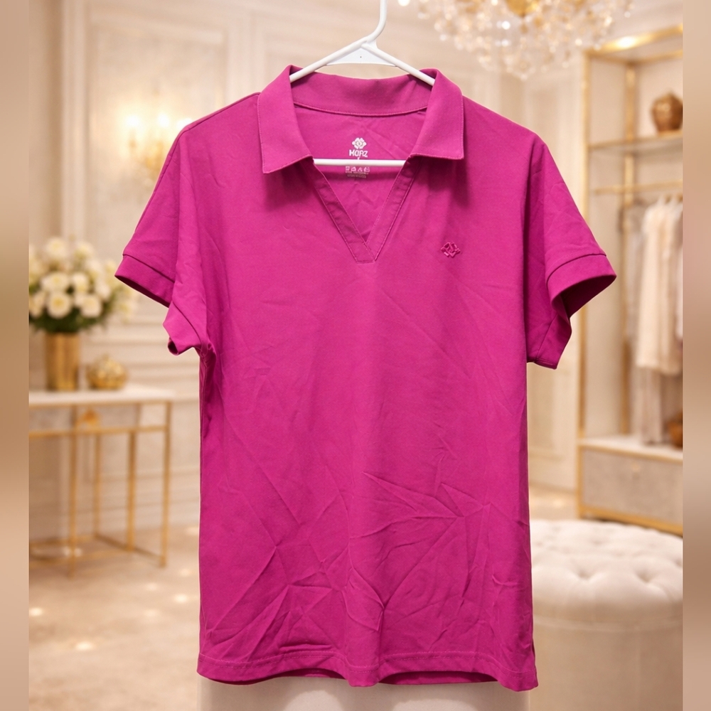 NWOT MOFIZ Medium Women's Pink Polo Shirt